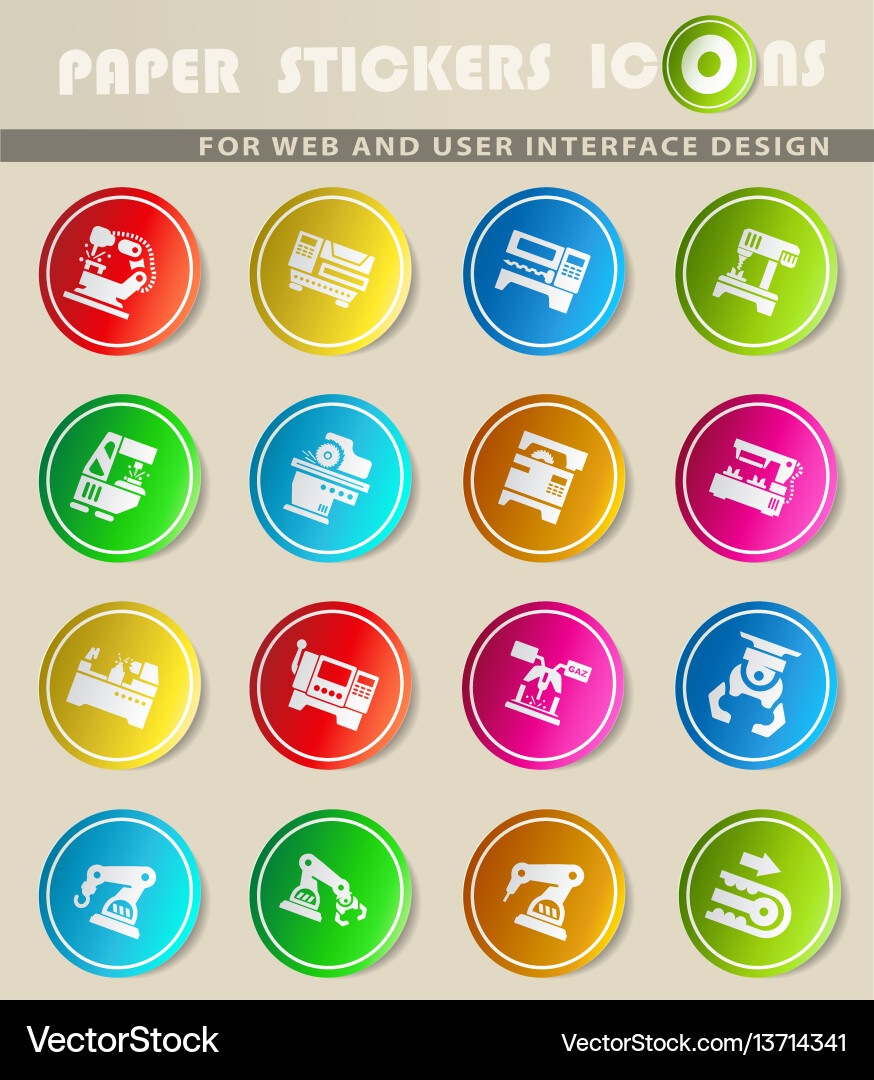 Machine tools icon set vector image