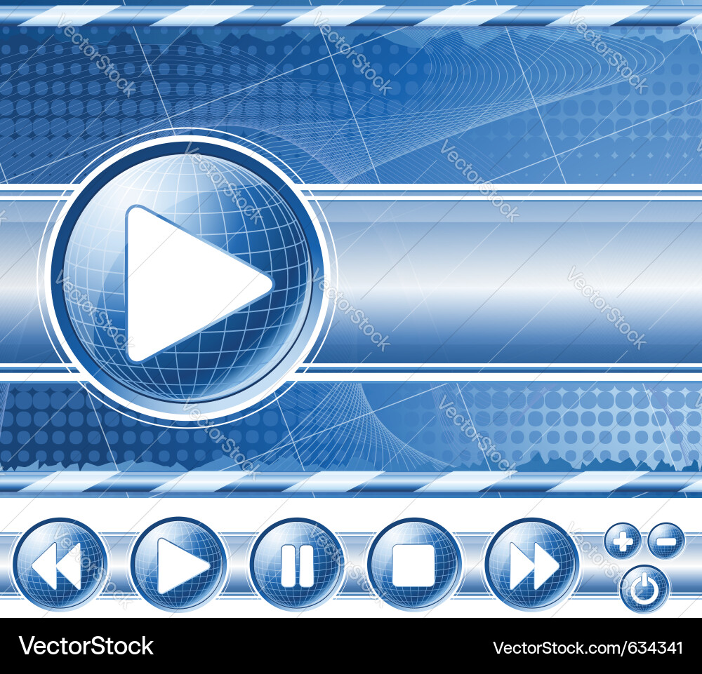 Multimedia player controls vector image