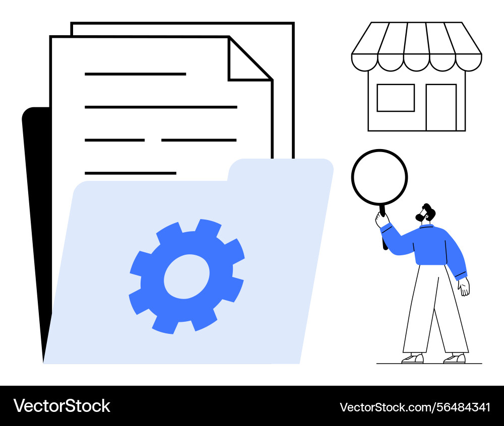 Organized workflow with file management document Organized workflow with file management document vector image