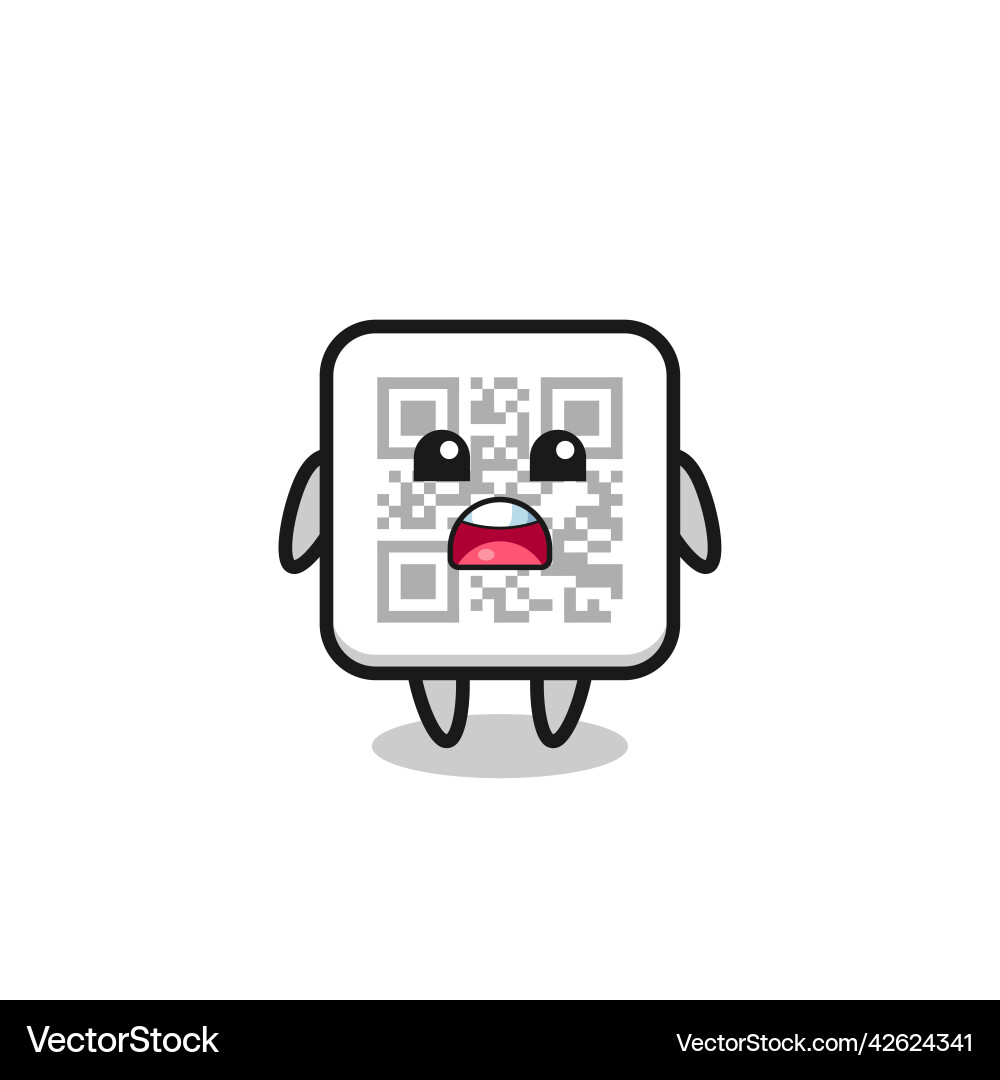 Qr code with apologizing expression saying i am Qr code with apologizing expression saying i am vector image