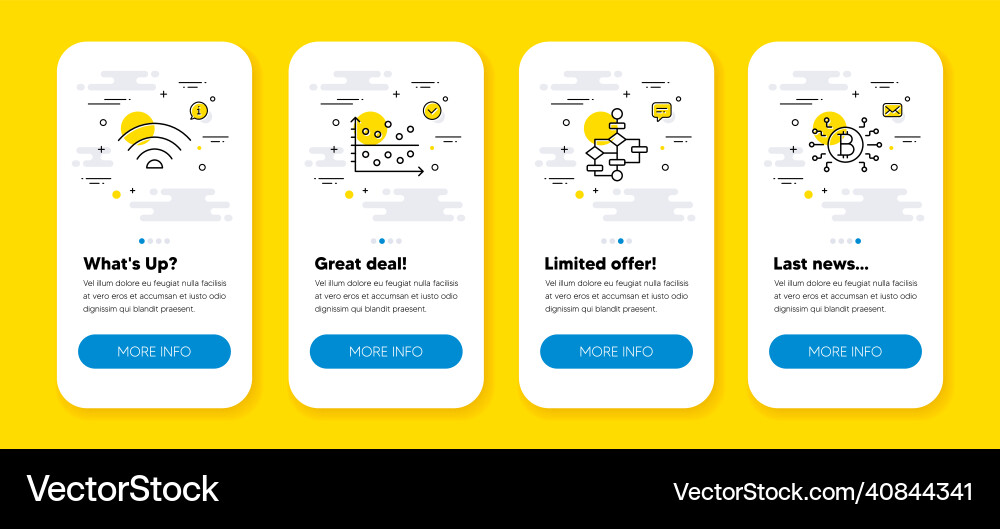 Set of wifi dot plot and block diagram Set of wifi dot plot and block diagram vector image