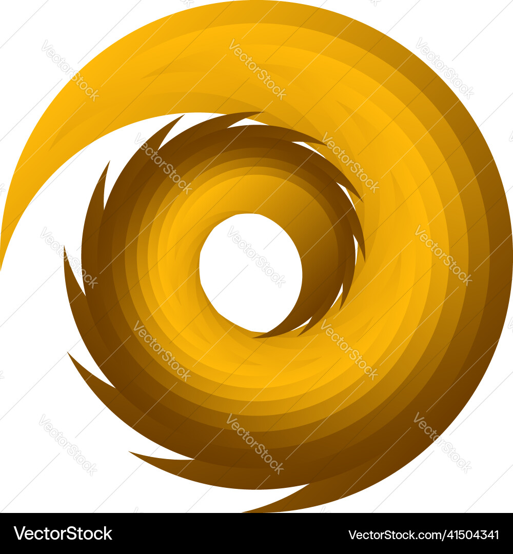 Spiral swirl twirl rotating segmented circle vector image