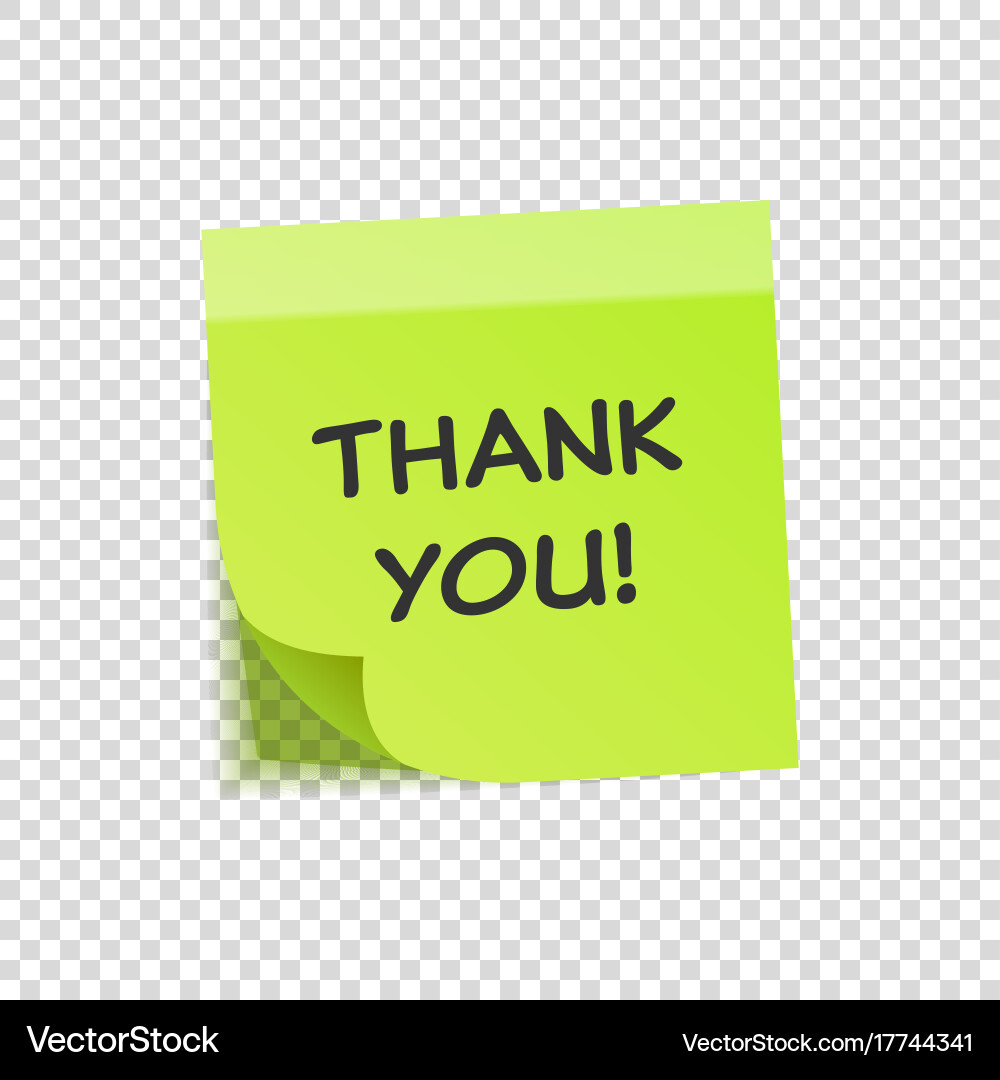 Sticky note with text and shadow isolated Vector Image