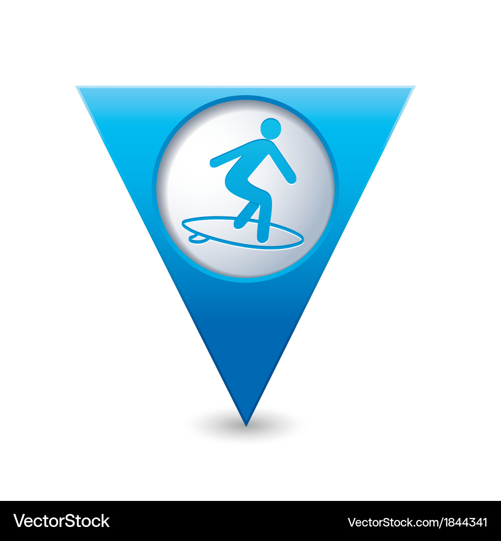 Surf Icon Map Pointer vector image