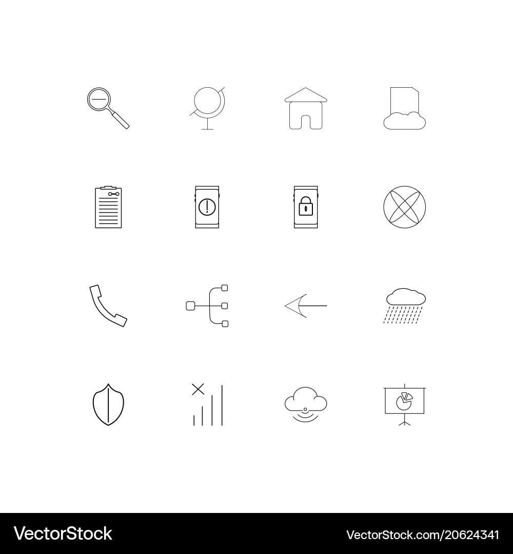 Web und Text einfache lineare Symbole gesetzt umrissen Web und Text einfache lineare Symbole gesetzt umrissen vektorbild