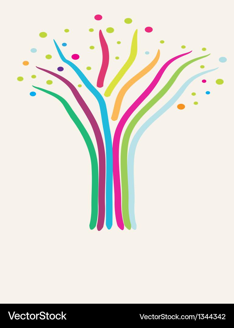 Abstract tree retro card vector image