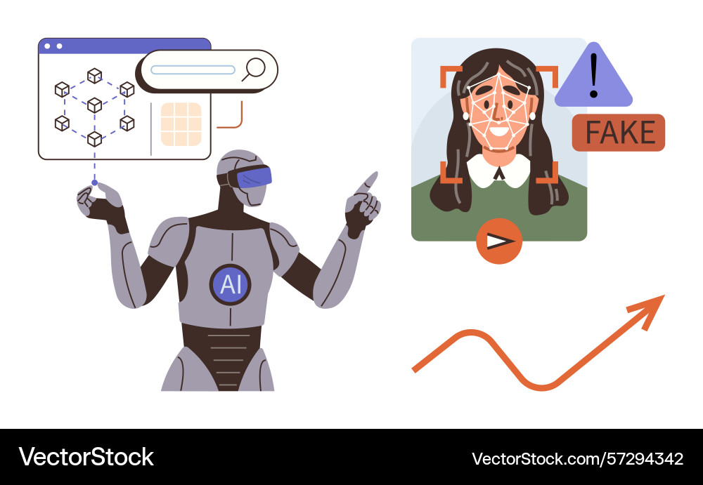 Artificial intelligence analyzing fake media using Artificial intelligence analyzing fake media using vector image