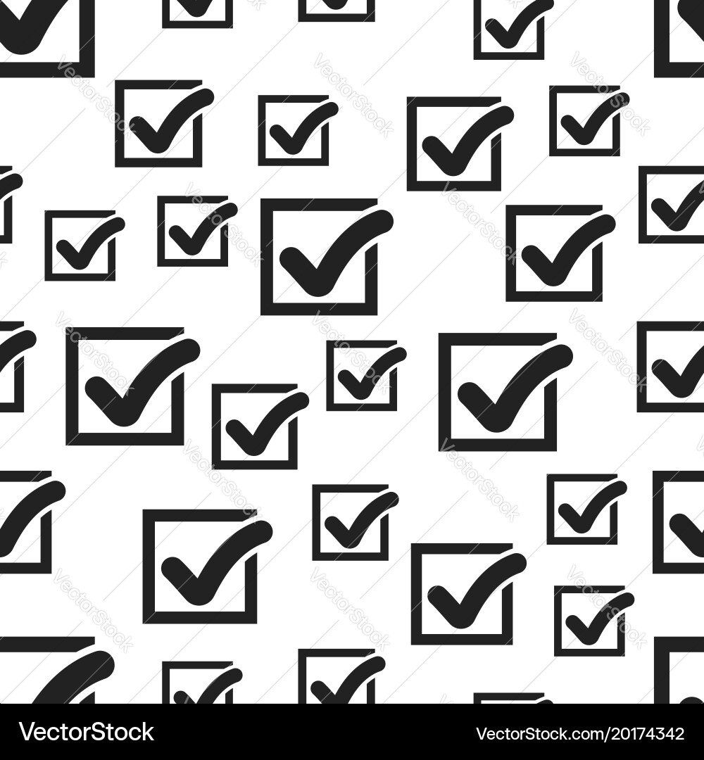 Check mark button seamless pattern business vector image