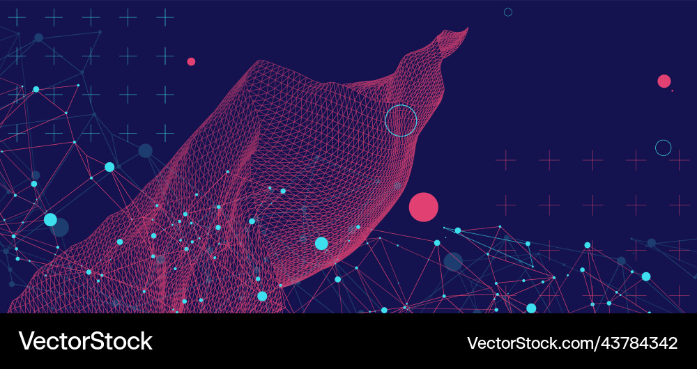 Complex Wireframe Network Background vector image