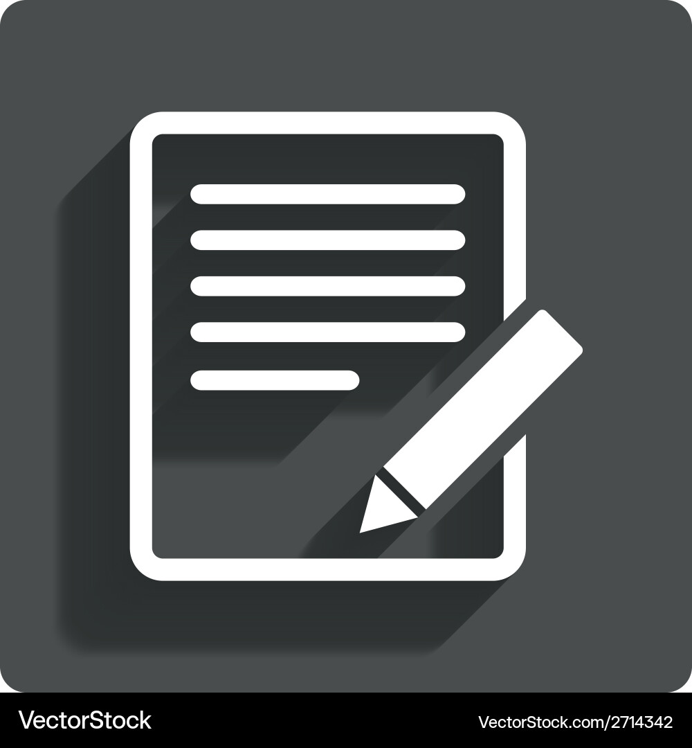 Edit document sign icon content button Vector Image