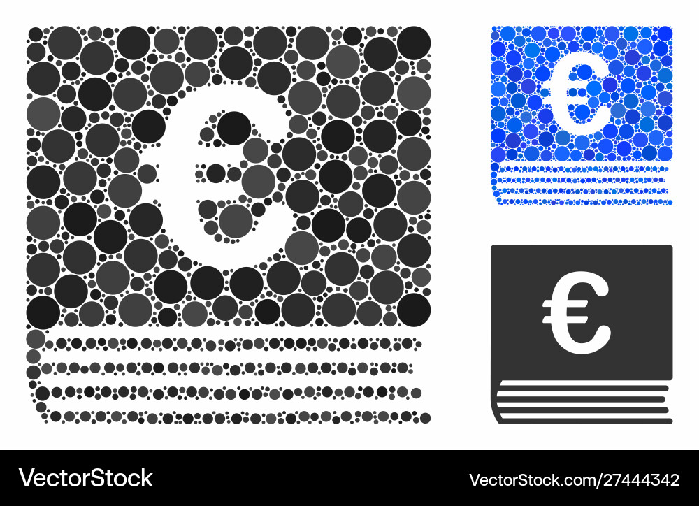 Euro-Verkaufsbuch Mosaik-Ikonenkreis Punkte Euro-Verkaufsbuch Mosaik-Ikonenkreis Punkte vektorbild