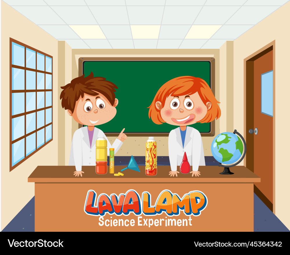 Lava lamp science experiment Vector Image