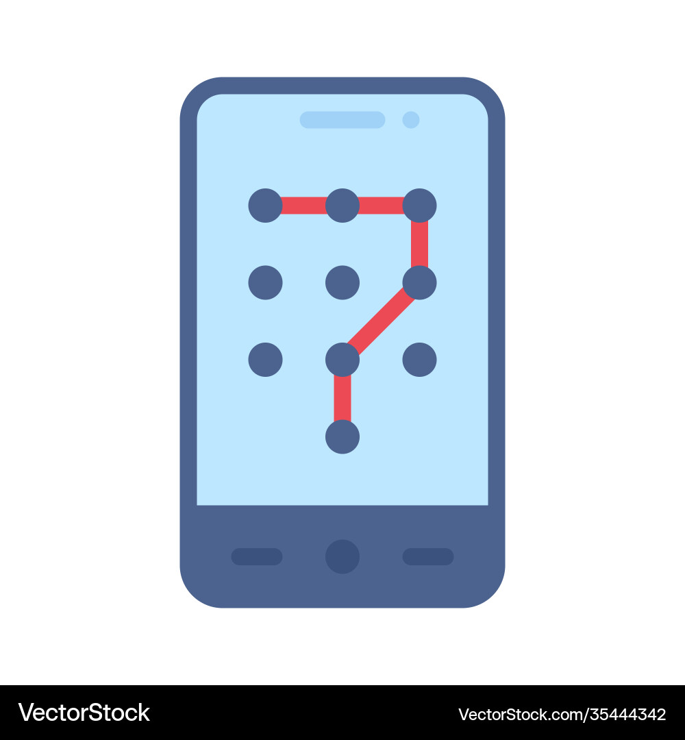 Pattern lock icon mobile application vector image