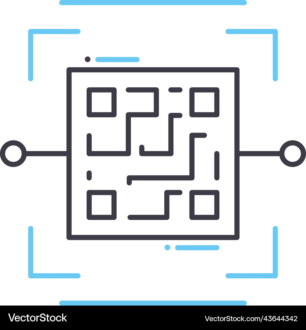 Qr code line icon outline symbol Qr code line icon outline symbol vector image