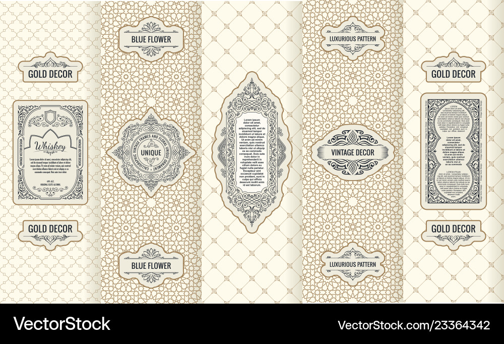 Set of design elements labels icon logo Set of design elements labels icon logo vector image