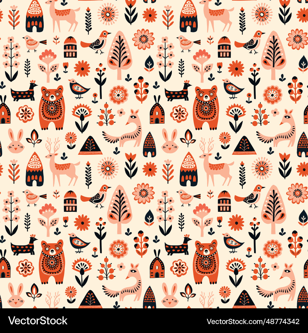 Simple minimalist scandinavian pattern with forest Simple minimalist scandinavian pattern with forest vector image