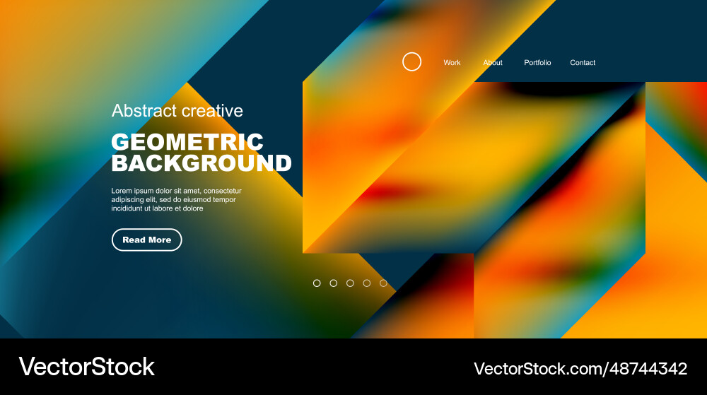 Triangles with fluid gradients abstract landing vector image