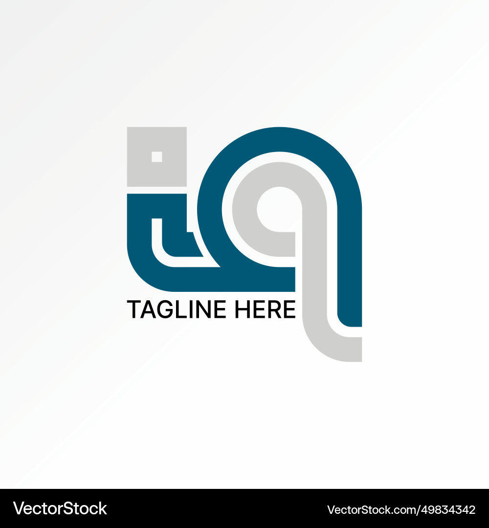 Unique initial letter iq font double two lines Unique initial letter iq font double two lines vector image