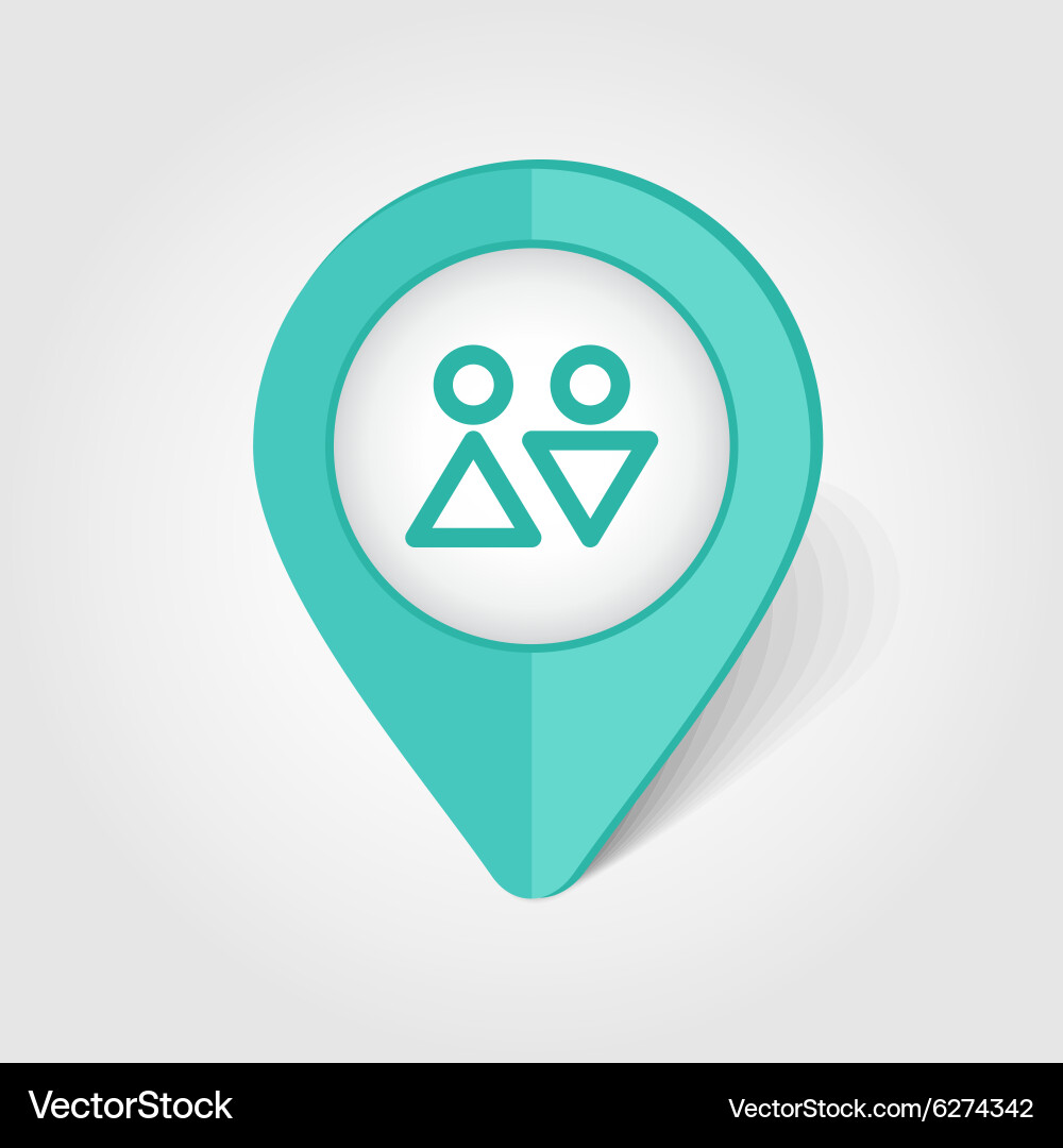 Wc map pin icon Vector Image