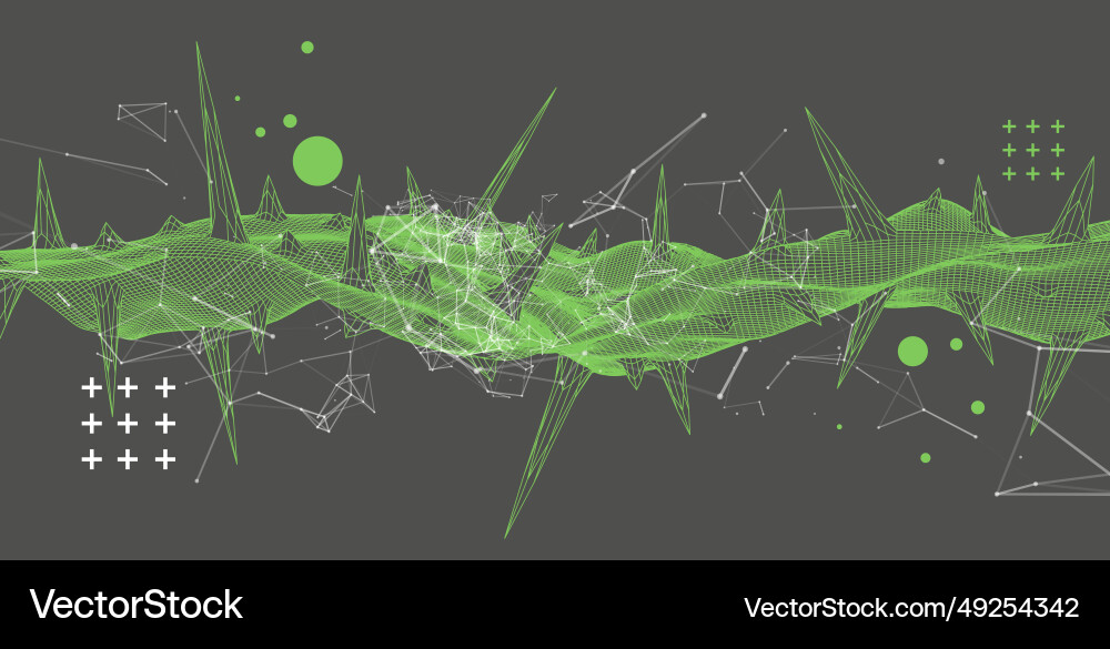 Wireframe science background with plexus effect Wireframe science background with plexus effect vector image