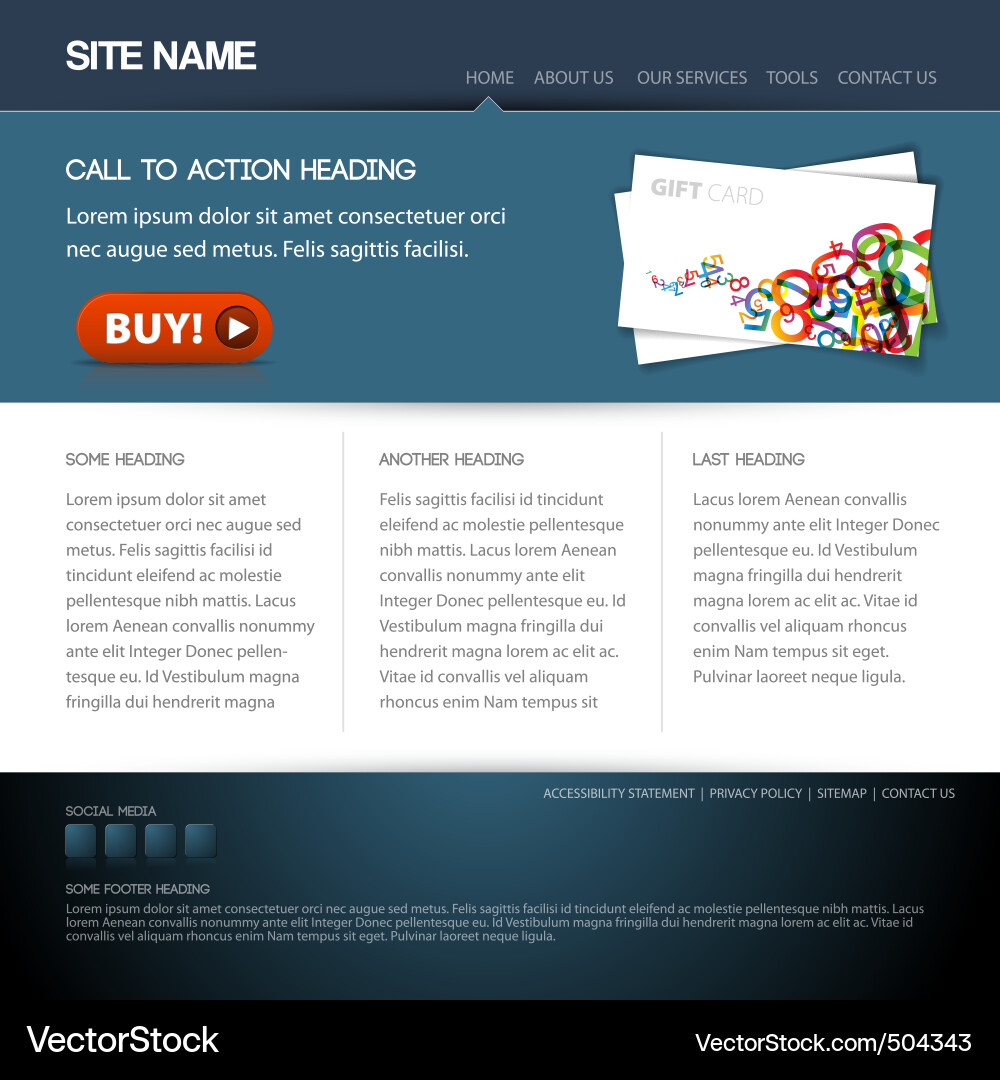 Clean Website Template vector image
