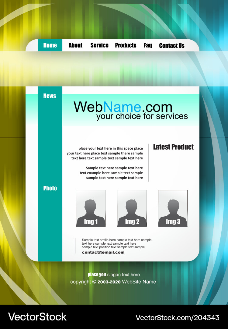 Futuristic website template Royalty Free Vector Image