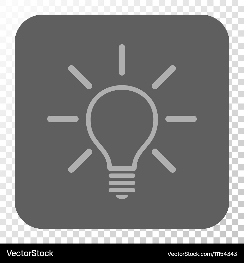 Light bulb rounded square button vector image