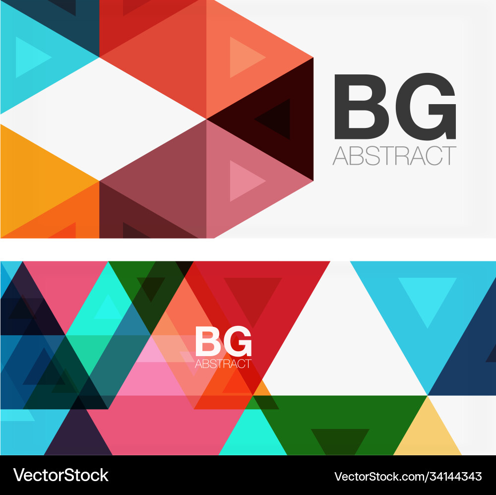 Set mosaic triangle pattern abstract Vector Image