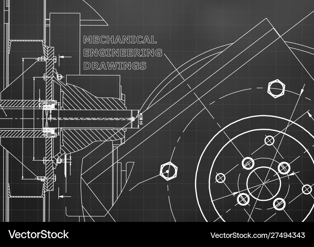 Technical mechanical engineering background vector image