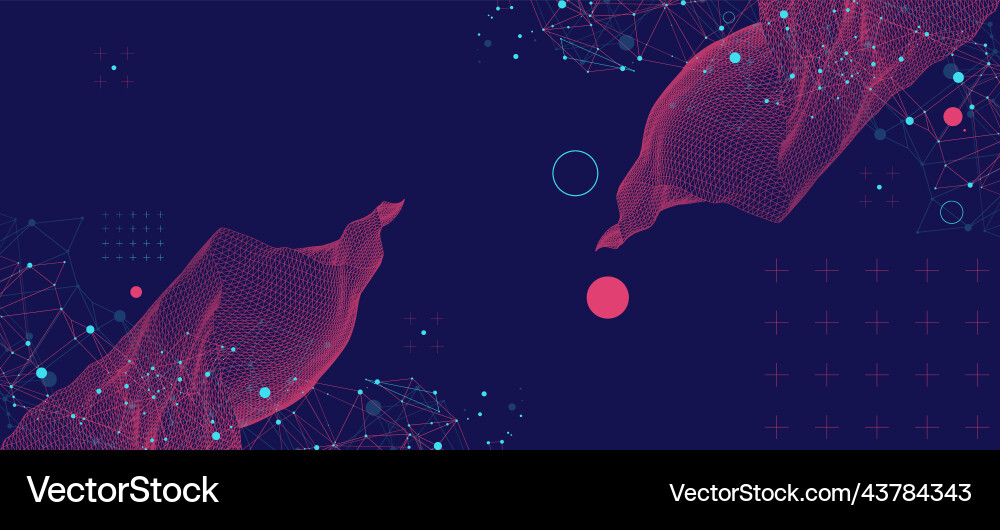 Wireframe background with plexus effect Wireframe background with plexus effect Vector Image