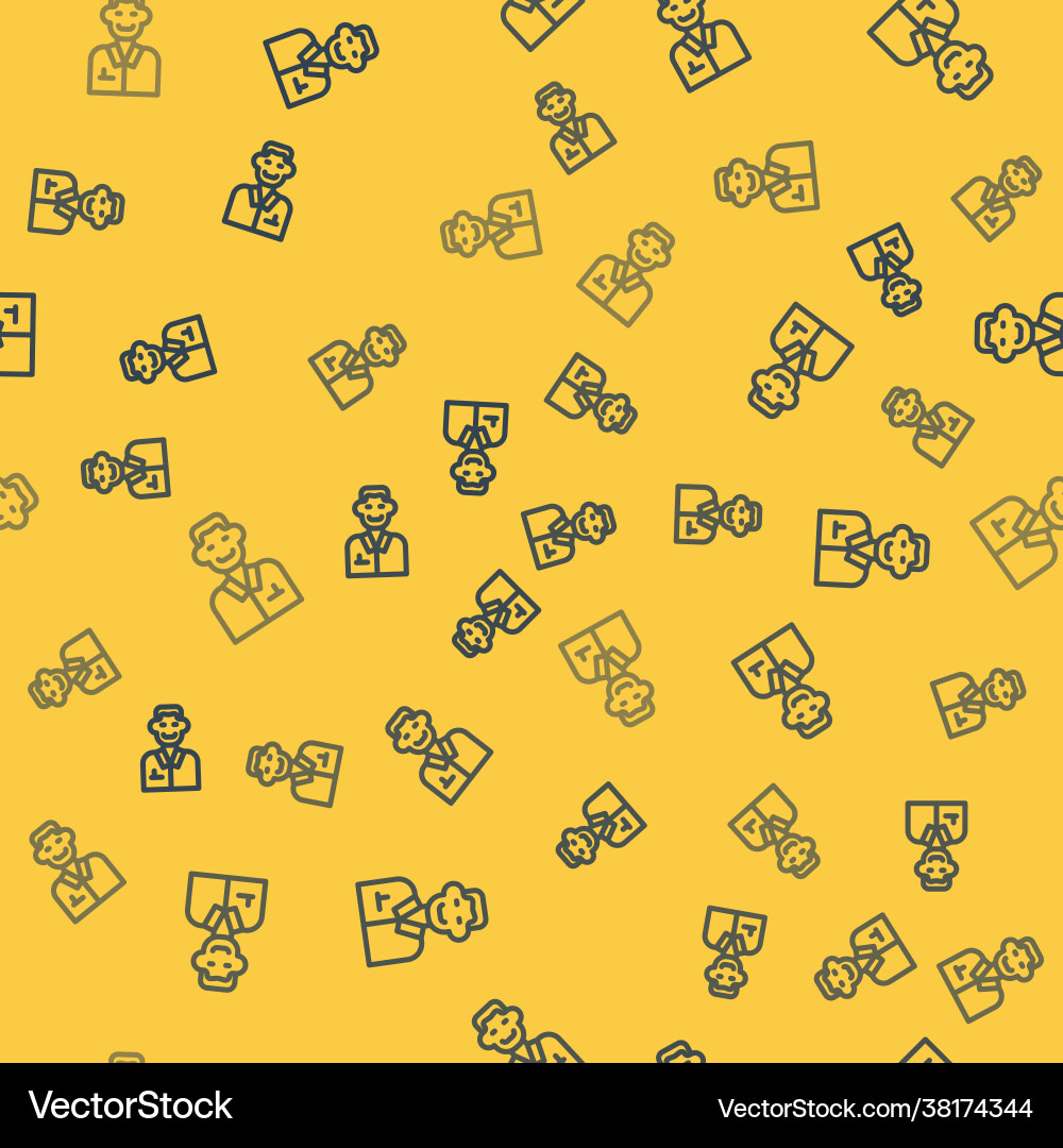 Blue line trader icon isolated seamless pattern Blue line trader icon isolated seamless pattern vector image