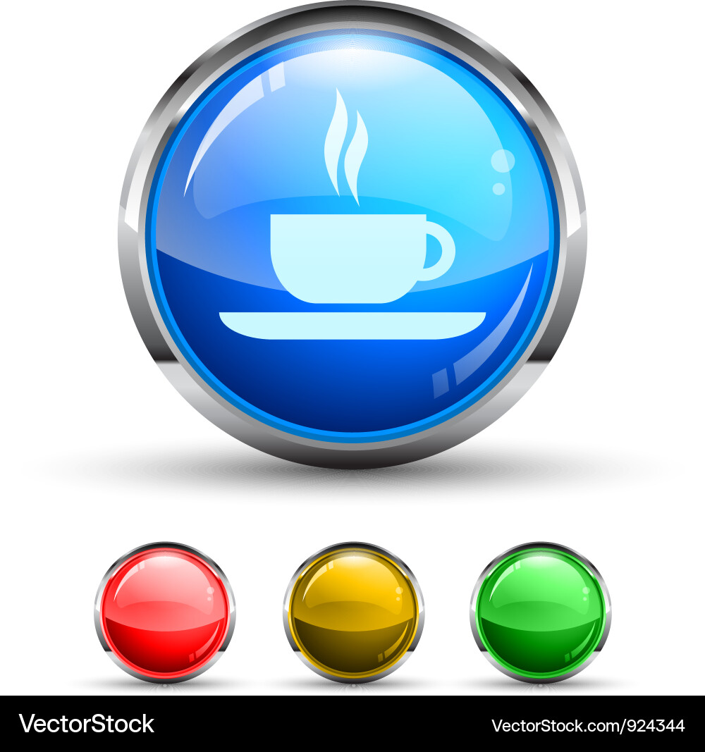 Cafe button vector image