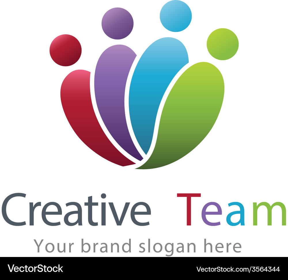 Creative team logo template Royalty Free Vector Image