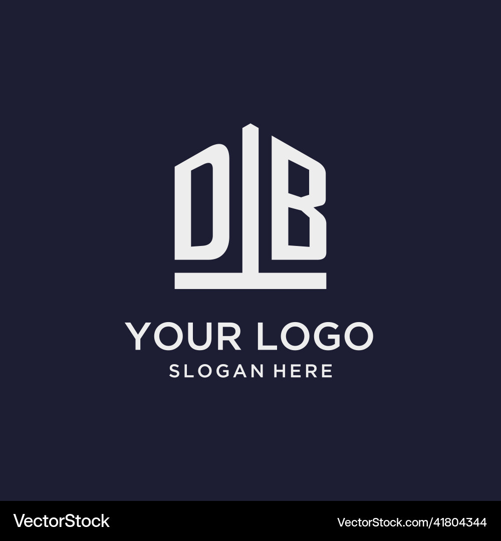 Db initial monogram logo design with pentagon Db initial monogram logo design with pentagon vector image