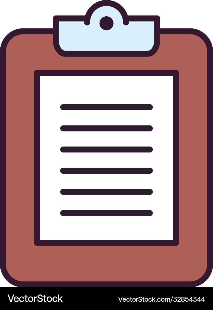 Document board line and fill style icon Vector Image