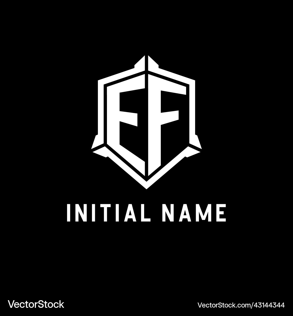 Ef logo initial with shield shape design style Ef logo initial with shield shape design style Vector Image