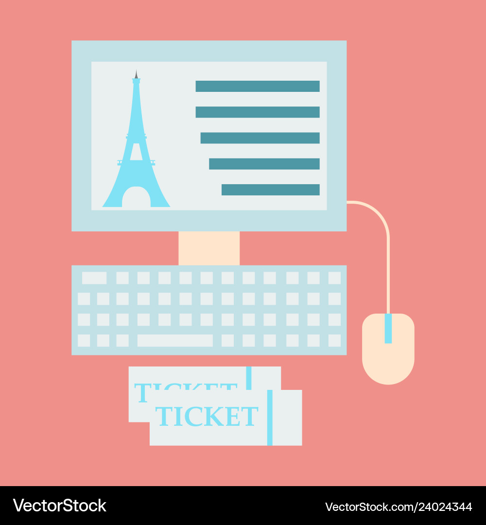 Eiffel tower icon in computer Eiffel tower icon in computer vector image