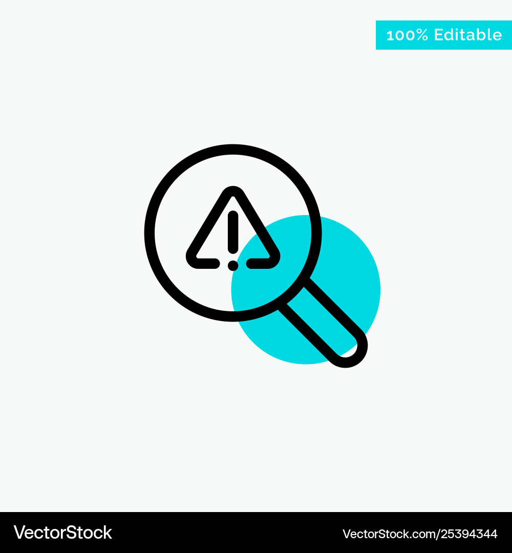 Find search view error turquoise highlight circle Find search view error turquoise highlight circle vector image