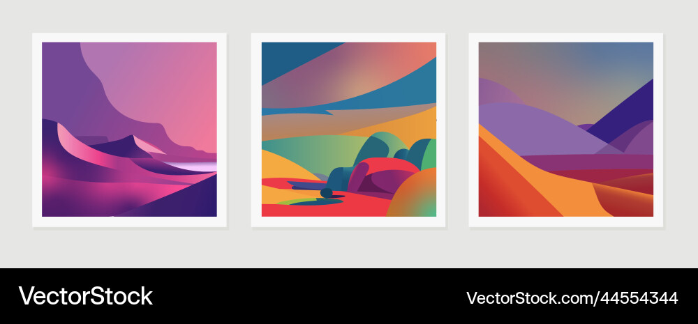 Flat background set minimalist style 3 Vector Image