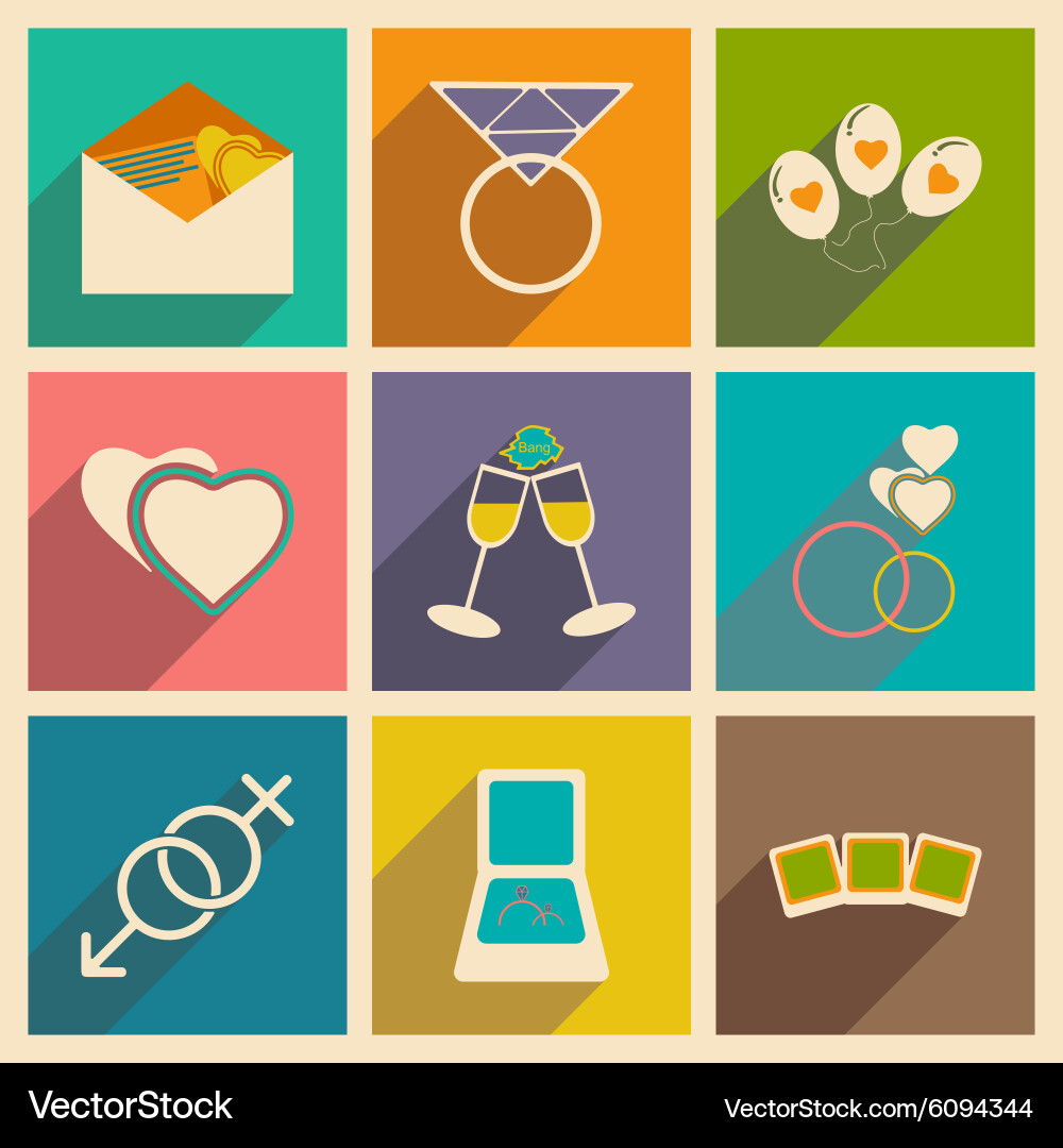 Flat with shadow concept and mobile application vector image