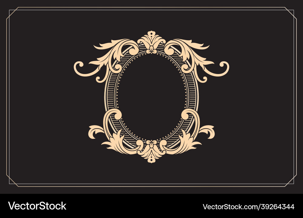 Frame and border ornaments pattern ellipse Vector Image