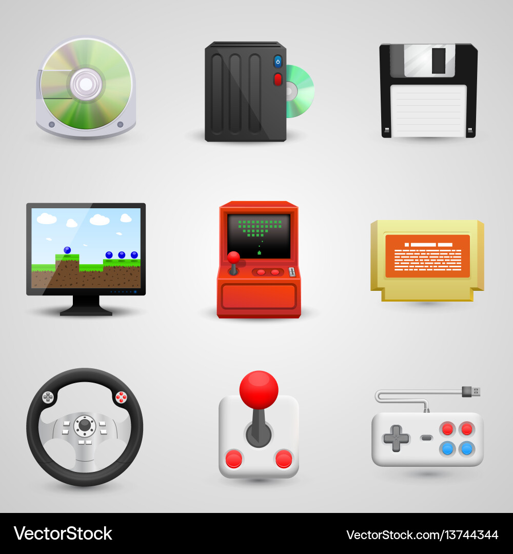 Game Controller Icons Set vector image