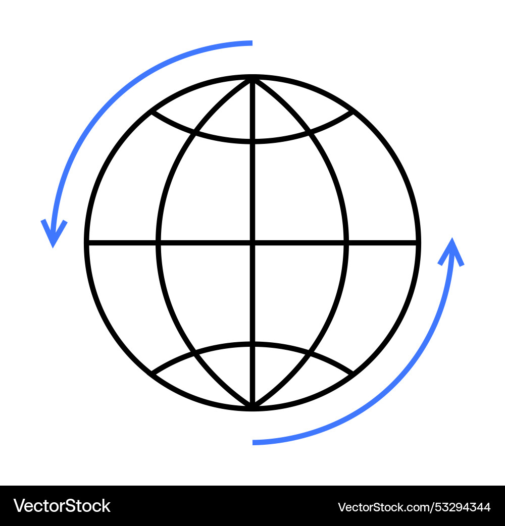 Global connectivity with rotating arrows around Vector Image