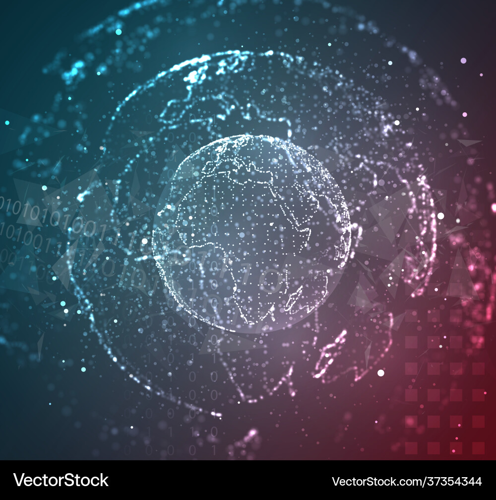 Globe planet earth from dots concept bigdata Globe planet earth from dots concept bigdata vector image