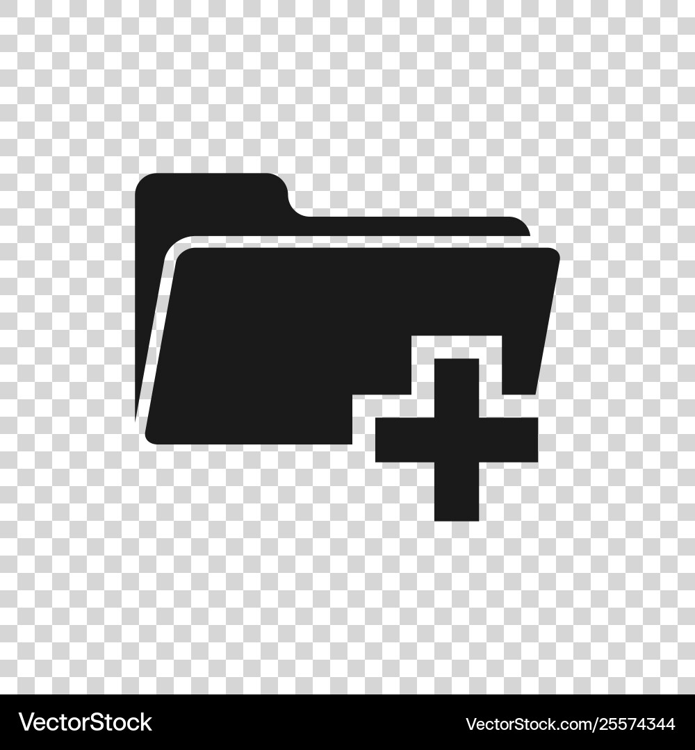 Grey add new folder icon isolated on transparent Grey add new folder icon isolated on transparent Vector Image