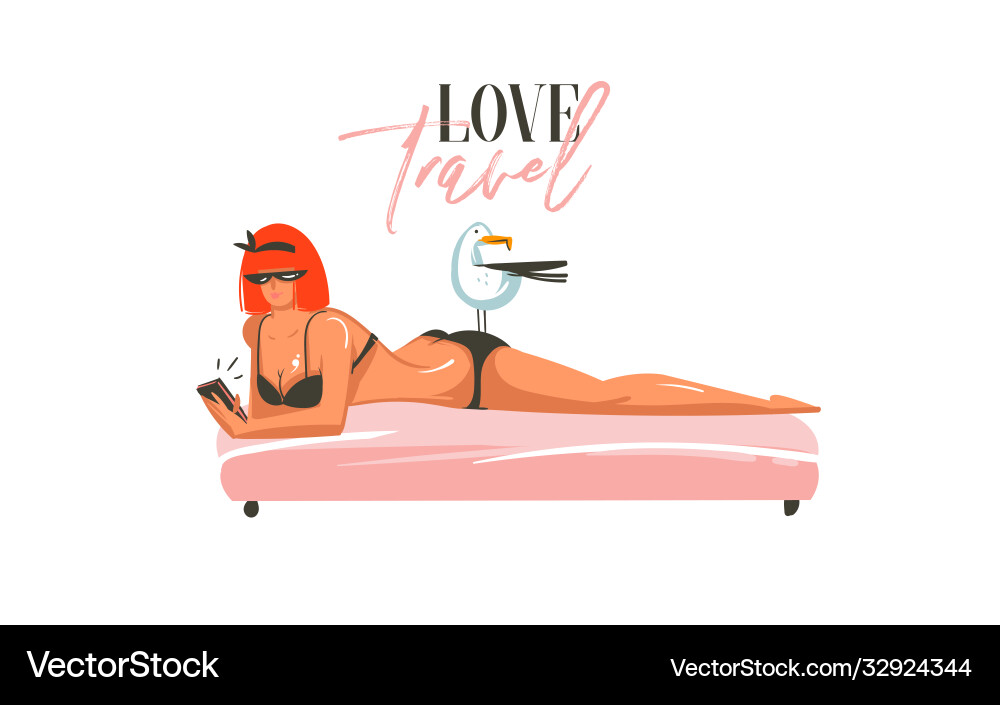 Hand drawn abstract cartoon summer time Hand drawn abstract cartoon summer time vector image