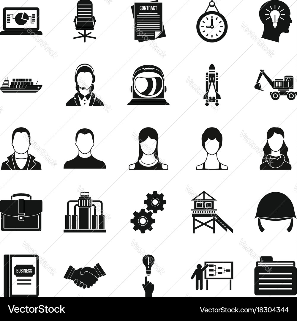 Massive case icons set simple style Vector Image