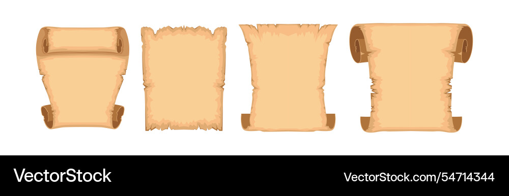 Old paper scroll and parchment of ancient papyrus Old paper scroll and parchment of ancient papyrus vector image