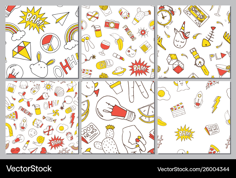 Patch set on white background vector image