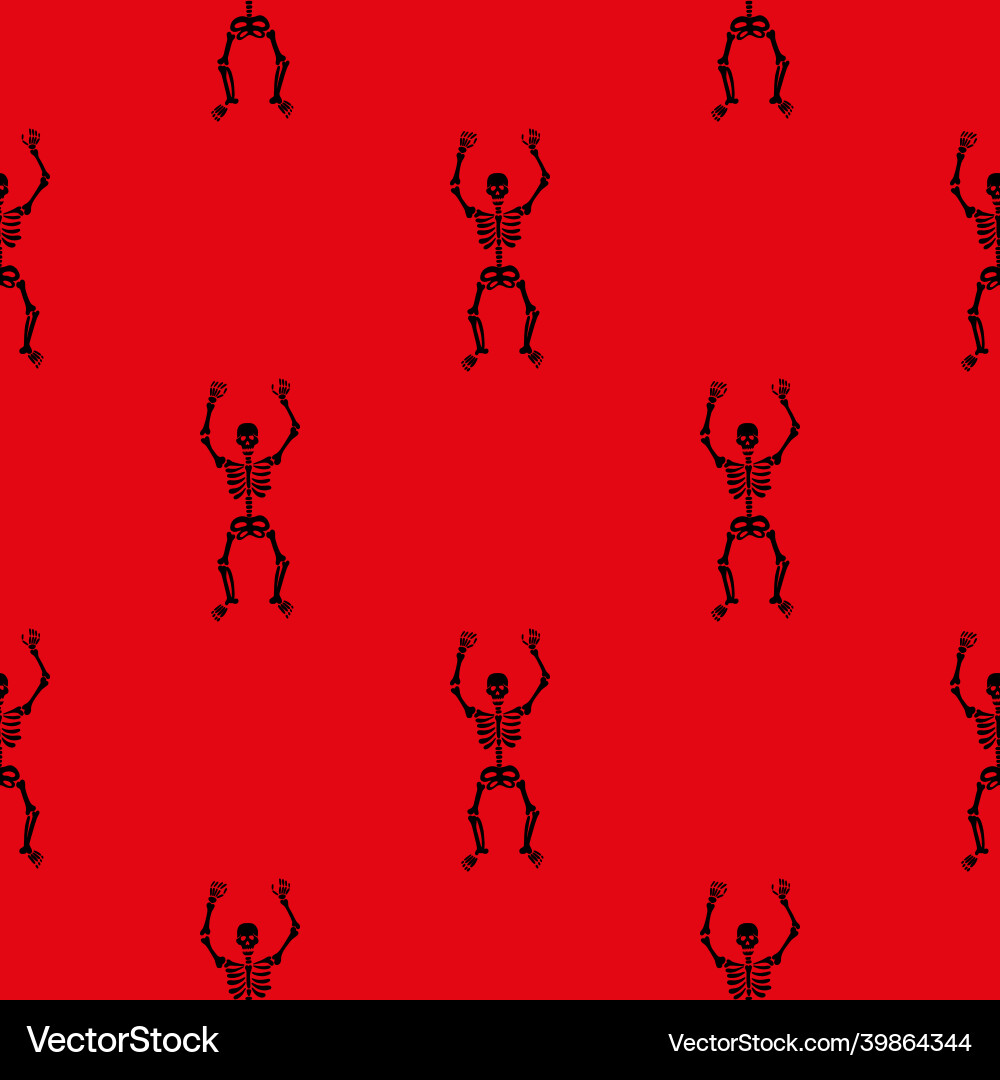 Pattern of skeletons on a red background Pattern of skeletons on a red background vector image